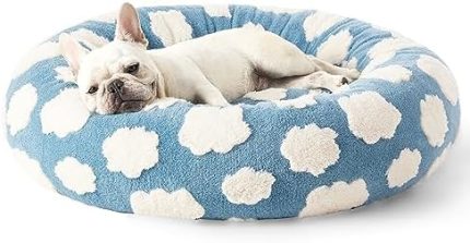 Donut Calming Pet Bed - 30 Inch, Washable Cover